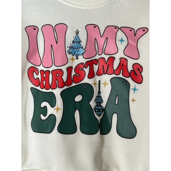 Lucky You "In My Christmas Era" Off-White Holiday Sweatsuit – Girls Size L (12), - Picture 2 of 6